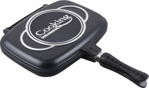 TIGAIE DUBLA DREPTUNGHIULARA, ALUMINIU,32x24x7.5cm, DARK LINE CLASSIC, COOKING BY HEINNER