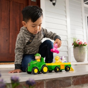 TRACTORAS CU REMORCA, ANIMALUTE SI SUNETE, JOHN DEERE - Img 4
