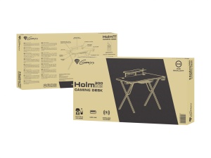 Birou gaming Genesis Holm 300, MDF, suporta pana la 60kg, iluminare RGB, negru - Img 6