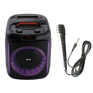 Boxa portabila Akai Bluetooth 5.0, putere RMS 50W, puterea de emisie a canalului Bluetooth 2dbm, frecvența radio FM: 87,5-108MHZ, Frecvența radio FM: 87,5-108MHZ, raspuns in frecventa 55Hz-20KHz, sursa de alimentare: 5V/1A, baterie: 7,4 V, 1500 mAh, - Img 3