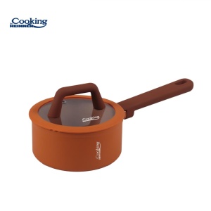 CASEROLA ALUMINIU FORJAT CU CAPAC STICLA 16 x 8 CM, 1.5 L, TERRA ROSSA, COOKING BY HEINNER