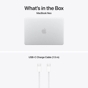 MacBook Neo 13" Retina/Apple A18 Pro (CPU 6-core, GPU 5-core, NeuralEngine16-core)/8GB/256GB - Silver - INT KB (No Adapter) - 2026 - Img 3