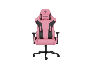 Scaun gaming Genesis Nitro 720, piele ecologica, reglabil pe inaltime, suporta pana la 150 kg, inaltime reglabila 46.5 - 53.5 cm, spatar ajustabil 135°, dimensiuni roti 60mm, negru/roz - Img 1