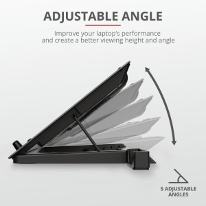 Stand/Cooler notebook Trust GXT 1125 Quno, max 17.3 inch, 5 ventilatoare, suport de telefon detasabil - Img 4
