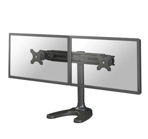 Suport dublu monitor de birou Neomounts FPMA-D700DD; pentru display-uri cu diagonale 19"-30", sistem de prindere VESA 75x75~100x100, greutate maxima suportata 8kg - per ecran, full motion, tilt +180°, swivel +180°, rotate +360°; inaltime reglabila manual