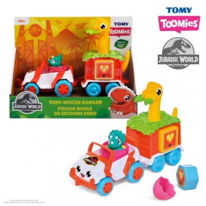VEHICUL DE SALVARE CU REMORCA COLORATA, DINO, JURASSIC WORLD, TOMY - Img 5