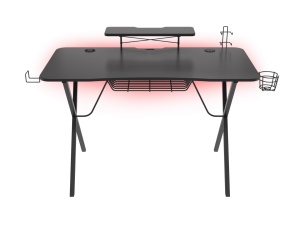Birou gaming Genesis Holm 300, MDF, suporta pana la 60kg, iluminare RGB, negru - Img 3