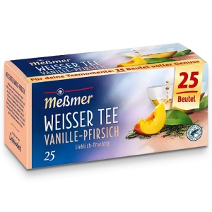 Ceai Mic Dejun Messmer Alb cu Vanilie si Piersici Meßmer ClassicWhite Tea Vanilla Peach 25 x 1.4Gr