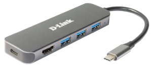 Docking station D-LINK DUB-2333, USB Type-C, 60W, Gri, 2 ani Garantie
