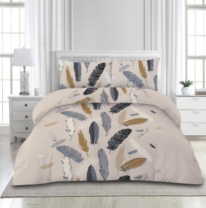 Lenjerie de pat din microfibra, 4 piese, King Size, Feather