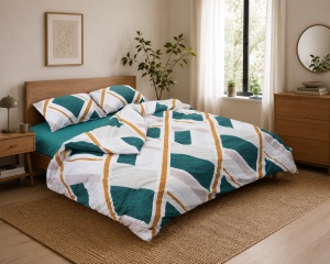 Lenjerie kingsize, bumbac,132 TC, Noris - Img 3