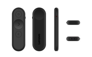 Lenovo Portable Rechargeable Presentation Remote; Connectivity: Bluetooth 5.3; Product Dimensions: 9.6 x 29.8x 92.7 mm; Color: Black; Battery Charging Time: About 2.5H; Packed Weight: 55g; Number of Button: 3 Buttons; Warranty Period: 1 Year