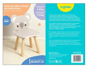 Scaun copii, MDF,design ursulet koala, U-Grow - Img 4