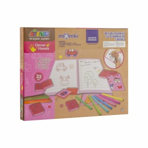 Set de colorat cu stampile si carioci - Img 2