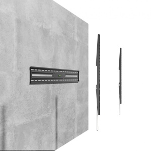 Suport perete TV Serioux 43-100" Fix 75kg Profil 30mm Material: Otel Finisarea suprafeței: vopsea electrostatica Dimensiune ecran: 43"-100" Compatibilitate VESA: 50x50, 75x75, 100x100, 100x150, 150x100, 100x200, 200x100, 150x150, 200x200, 200x300, - Img 6