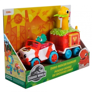 VEHICUL DE SALVARE CU REMORCA COLORATA, DINO, JURASSIC WORLD, TOMY - Img 2
