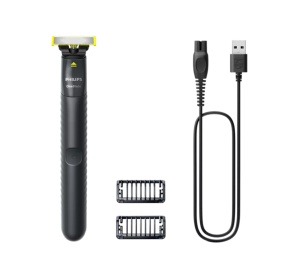 Aparat de ras electric Philips Oneblade QP1424/10, negru/verde, husa inclusa