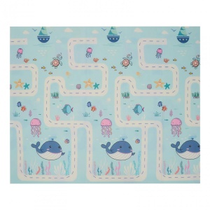 Covor de joaca pentru copii U-Grow, din spuma, pliabil, 2 fete, impermeabil, izolant, 180 x 200 x 1 cm