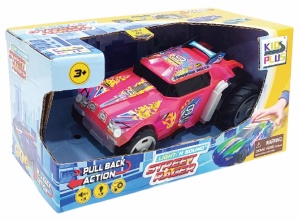 MASINUTA CU LUMINI, SUNETE SI SISTEM PULLBACK RACER, SCARA 1/24, ROZ - Img 2