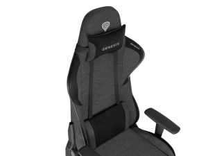 Scaun gaming Genesis Nitro 550 G2, material Synthetic PU + Textil, reglabil pe inaltime, greutate maxima suportata 150 kg, inaltime scaun reglabil 46.5 - 53.5 cm, spatar ajustabil 135°, dimensiuni roti 60mm, gri - Img 12