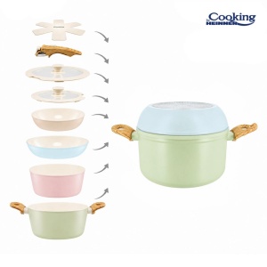 SET 8 PIESE DIN ALUMINIU FORJAT MARBELLA MULTICOLOR, COOKING BY HEINNER
