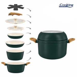 SET 8 PIESE DIN ALUMINIU FORJAT MARBELLA VERDE, COOKING BY HEINNER