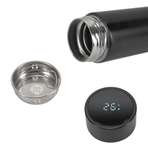 TERMOS INOX 450 ML, CU INDICATOR LED PENTRU TEMPERATURA, NEGRU, ART OF DINNING BY HEINNER - Img 3