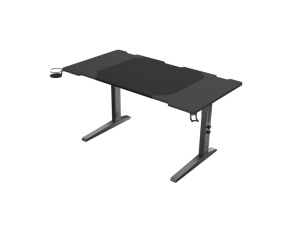 Birou gaming Genesis Holm Modular 140, material metal MDF, reglabil pe inaltime 70 - 90 cm, iluminare RGB, management cabluri, negru