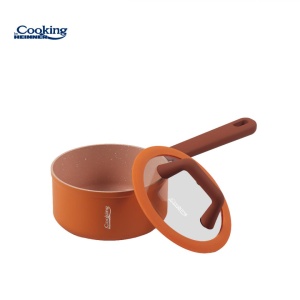 CASEROLA ALUMINIU FORJAT CU CAPAC STICLA 16 x 8 CM, 1.5 L, TERRA ROSSA, COOKING BY HEINNER - Img 2