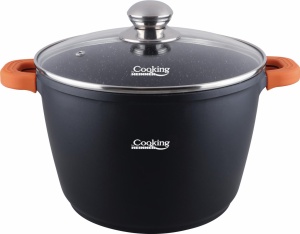OALA ALUMINIU TURNAT+CAPAC, 24 cm x 16.5 CM , 6.3 L, DARK LINE, COOKING BY HEINNER  - Img 2
