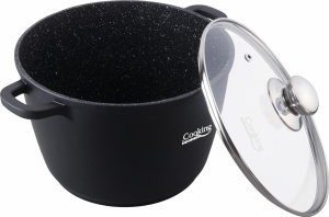 OALA ALUMINIU TURNAT+CAPAC, 28 cm x 20 cm , 10 L, DARK LINE, COOKING BY HEINNER - Img 2