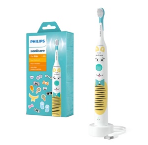 Periuta de dinti electrica copii PHILIPS Sonicare Kids HX3601/01, 31000 miscari/min, 1 program, 1 capat alb, L x A x I (mm) 63x109x220