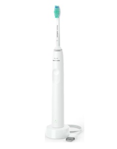 Periuta de dinti sonica electrica PHILIPS Sonicare Seria 2100 HX3651/13, 31000 miscari/minut, Cronometru Quadpacer si SmarTimer, Design ergonomic subţire, 1 capat de periere, Alb, L x A x I (mm) 109x63x220
