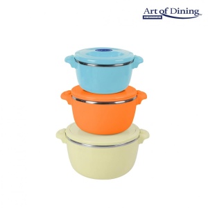 SET 3 CASEROLE TERMICE 2+4+6L,BELLY BEIGE, ART OF DINING BY HEINNER