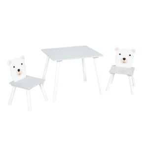 Set masuta si 2 scaune, cu spatiu de activitati, Bear, U-Grow - Img 3