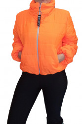 Geaca matlasata cu guler inalt, Orange