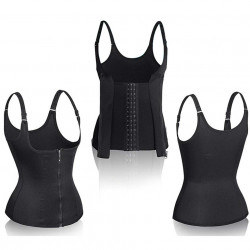 Vesta neopren femei cu fermoar si cu inchidere pe 3 randuri, Black