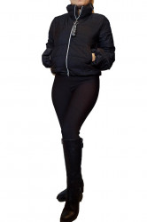 Geaca matlasata cu guler inalt, Black