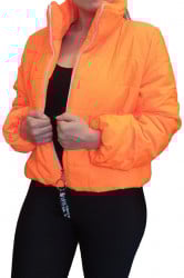 Geaca matlasata cu guler inalt, Orange