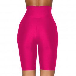 Colanti luciosi, lycra, scurti, talie inalta, Fucsia
