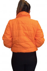 Geaca matlasata cu guler inalt, Orange