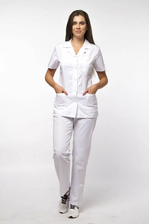 1. Care este codul uniformelor de spital valabil in orice unitate_uniforma medicala alba de dama