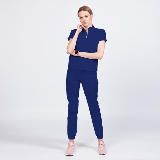 Uniforma medicala FABS cu pantalon jogger pentru femei-Albastru safir