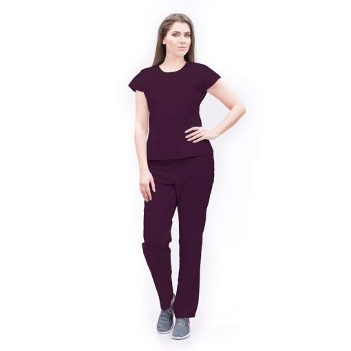 Uniforma medicala SPRINT stretch (cu elastan) cu bluza cambrata si pantalon pentru femei-Tangerine - Img 1