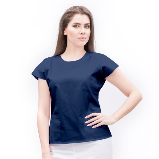 Bluza medicala SPRINT stretch (cu elastan) pentru femei-Albastru noctun