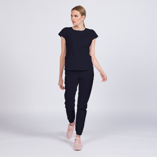 Uniforma medicala SPRINT stretch cu pantalon jogger pentru femei-Bleumarin