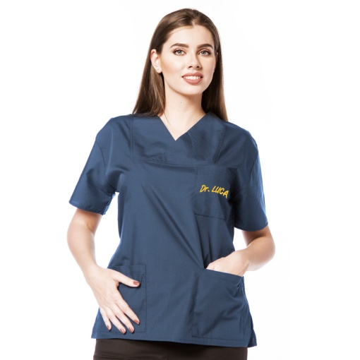 Bluza medicala CLASS personalizata cu nume si functie-Albastru nocturn