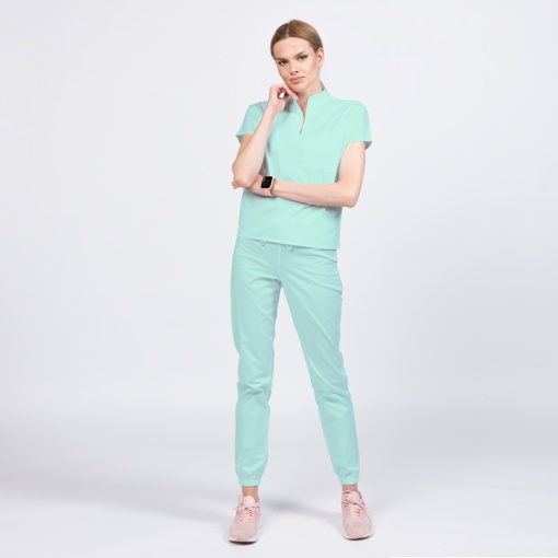 Uniforma medicala FABS cu pantalon jogger pentru femei-Aqua