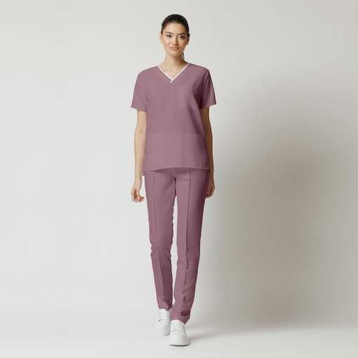 Uniformă Medicală Optim Stretch pentru Femei-Roz antic