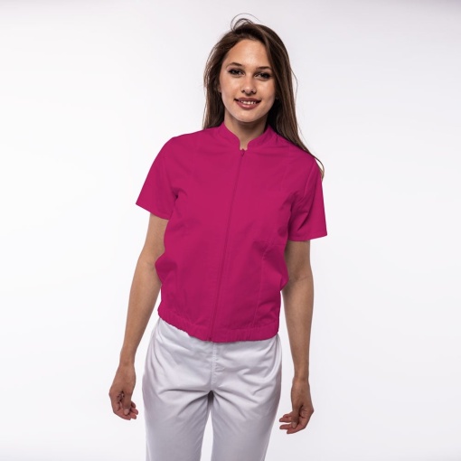 Bomber medical cu maneca scurta si bordura elastica pentru femei TRAFIC-Magenta